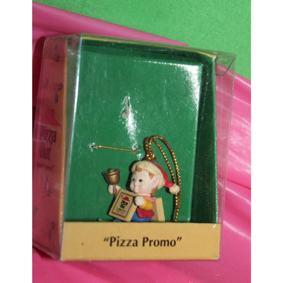 Enesco Small Wonders Pizza Hut Promo 1994 Holiday Vintage Ornament 599131 - Picture 1 of 4